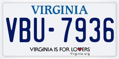 VA license plate VBU7936