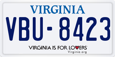 VA license plate VBU8423