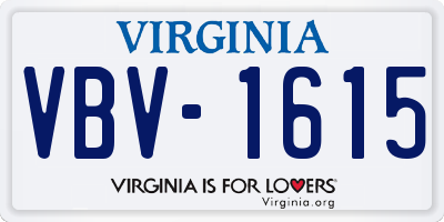 VA license plate VBV1615