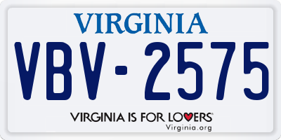 VA license plate VBV2575