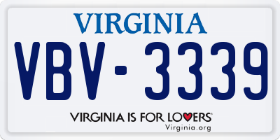 VA license plate VBV3339