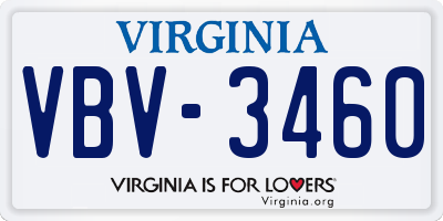 VA license plate VBV3460