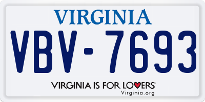 VA license plate VBV7693