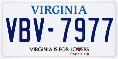 VA license plate VBV7977