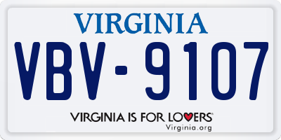 VA license plate VBV9107