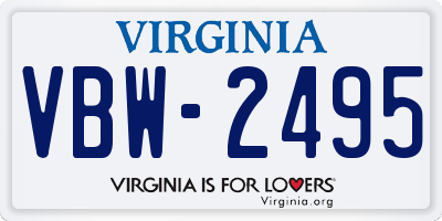 VA license plate VBW2495