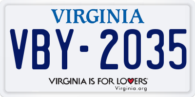VA license plate VBY2035