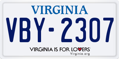 VA license plate VBY2307