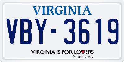 VA license plate VBY3619