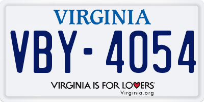 VA license plate VBY4054