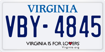 VA license plate VBY4845
