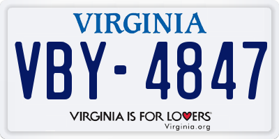 VA license plate VBY4847