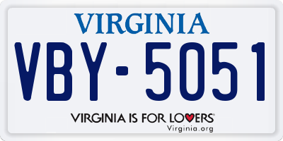 VA license plate VBY5051