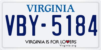 VA license plate VBY5184