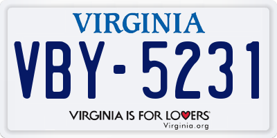 VA license plate VBY5231