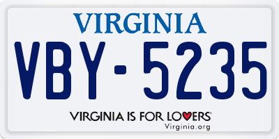 VA license plate VBY5235