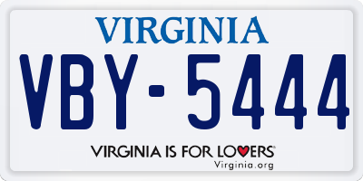 VA license plate VBY5444