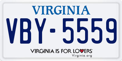 VA license plate VBY5559