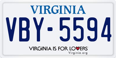 VA license plate VBY5594