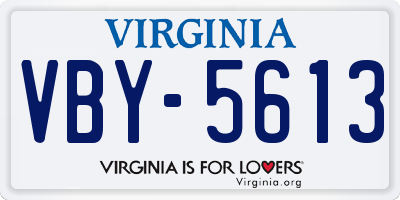 VA license plate VBY5613
