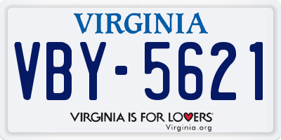 VA license plate VBY5621