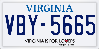 VA license plate VBY5665
