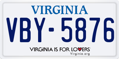 VA license plate VBY5876