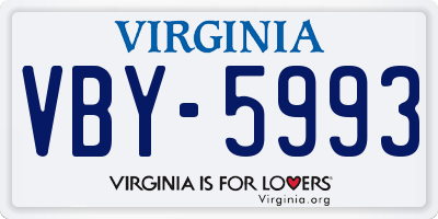 VA license plate VBY5993