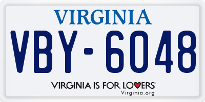 VA license plate VBY6048