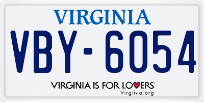 VA license plate VBY6054