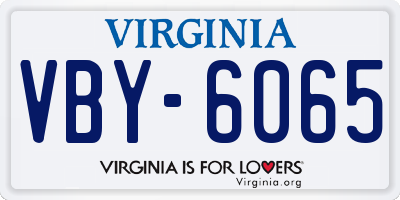 VA license plate VBY6065