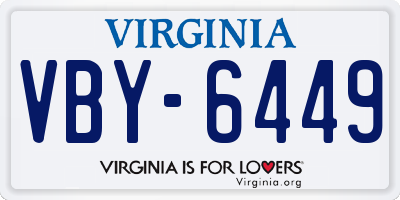 VA license plate VBY6449