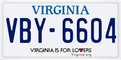 VA license plate VBY6604