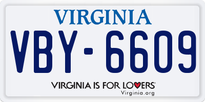 VA license plate VBY6609