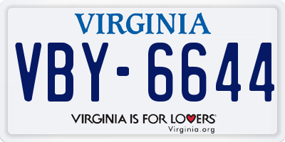 VA license plate VBY6644