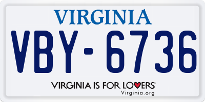 VA license plate VBY6736
