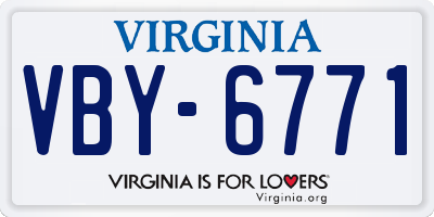 VA license plate VBY6771