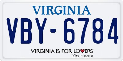VA license plate VBY6784