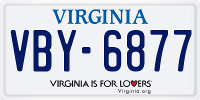 VA license plate VBY6877