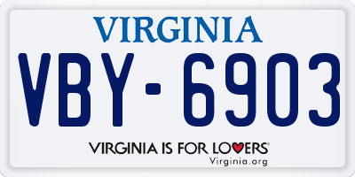 VA license plate VBY6903