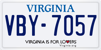 VA license plate VBY7057