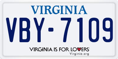 VA license plate VBY7109