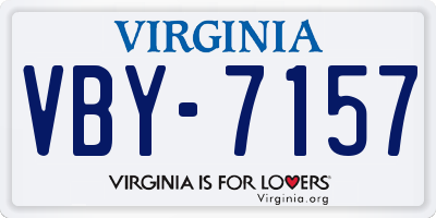 VA license plate VBY7157