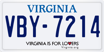 VA license plate VBY7214
