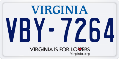 VA license plate VBY7264