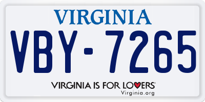 VA license plate VBY7265