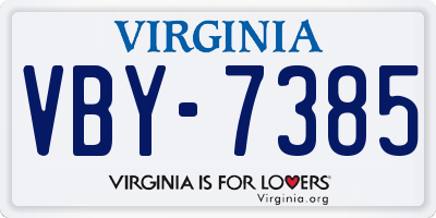 VA license plate VBY7385
