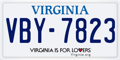 VA license plate VBY7823