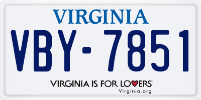 VA license plate VBY7851