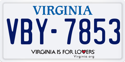 VA license plate VBY7853